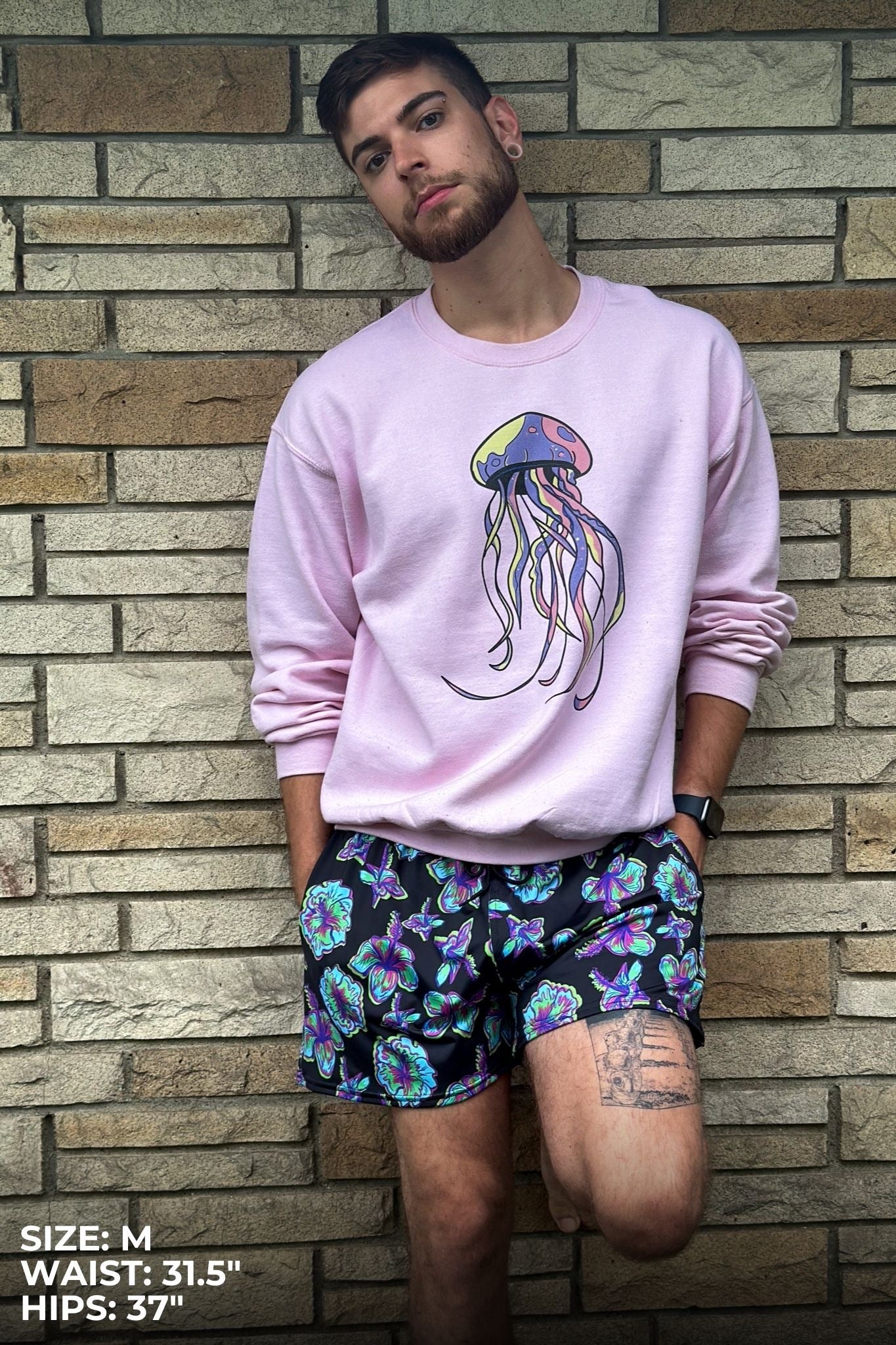 Tulum Unisex Trunks (Hibiscus)