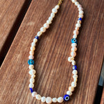 Evil Eye Pearl Necklace