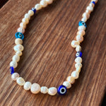 Evil Eye Pearl Necklace