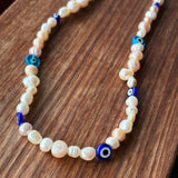 Evil Eye Pearl Necklace
