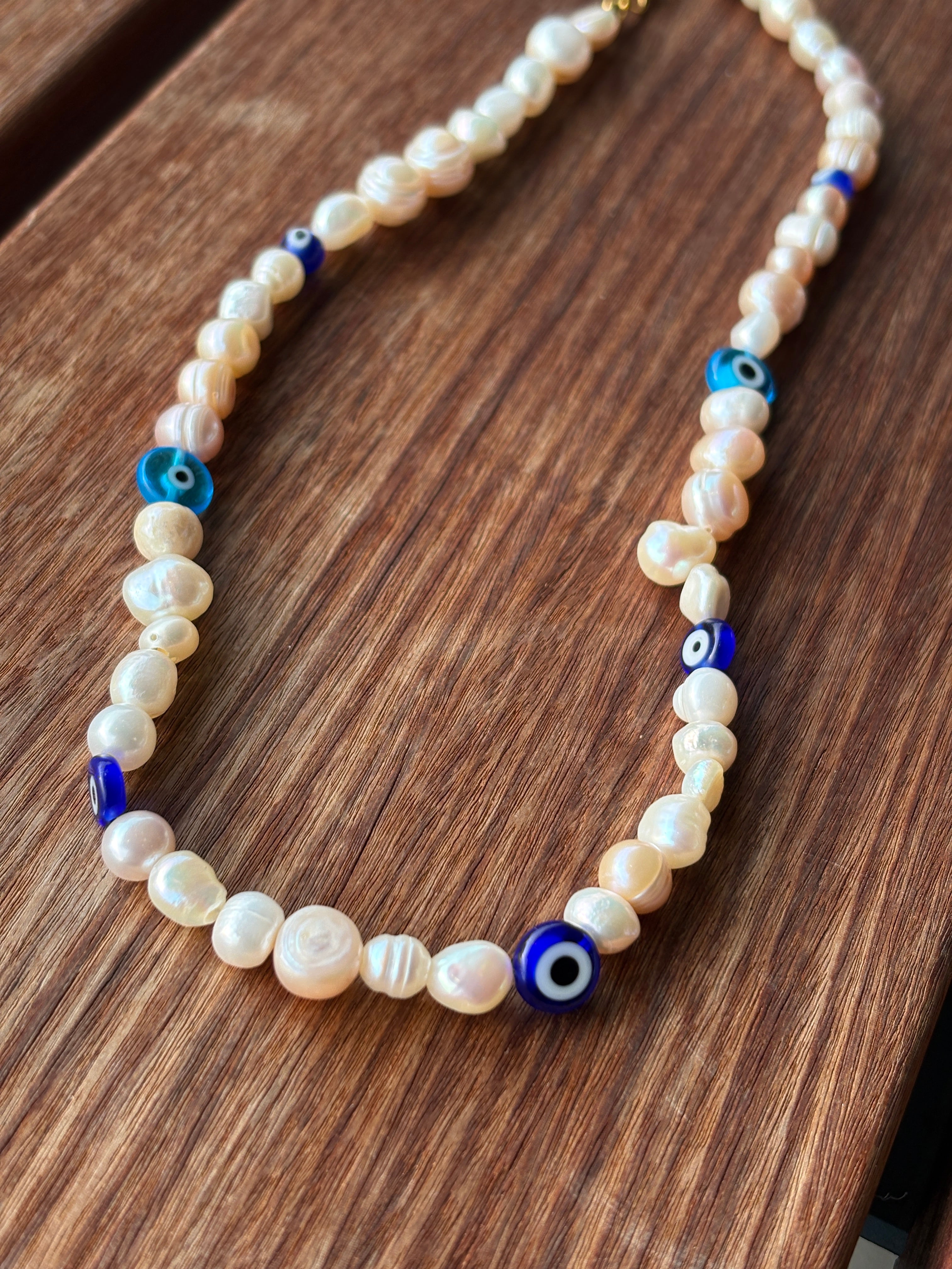 Evil Eye Pearl Necklace