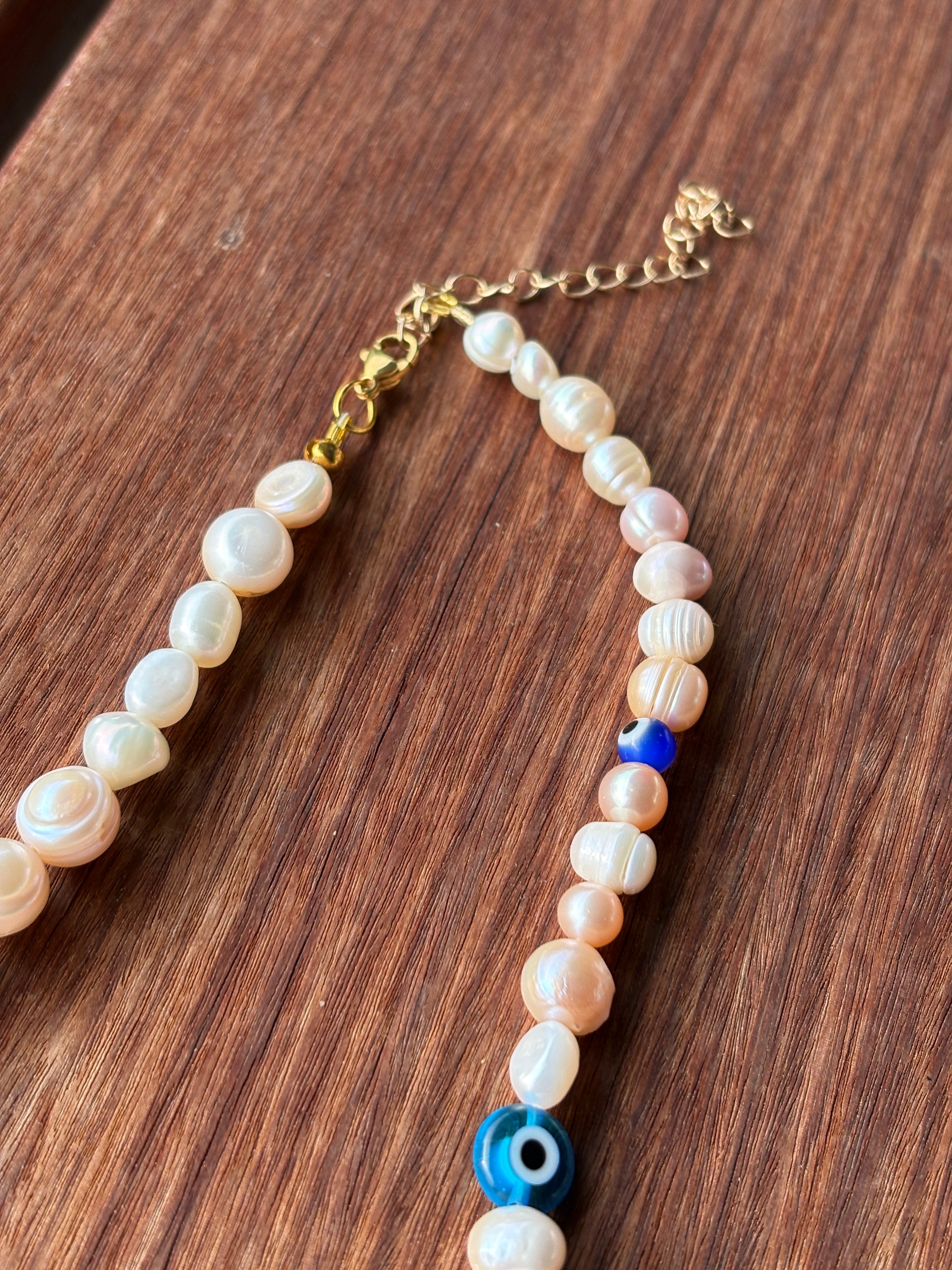 Evil Eye Pearl Necklace