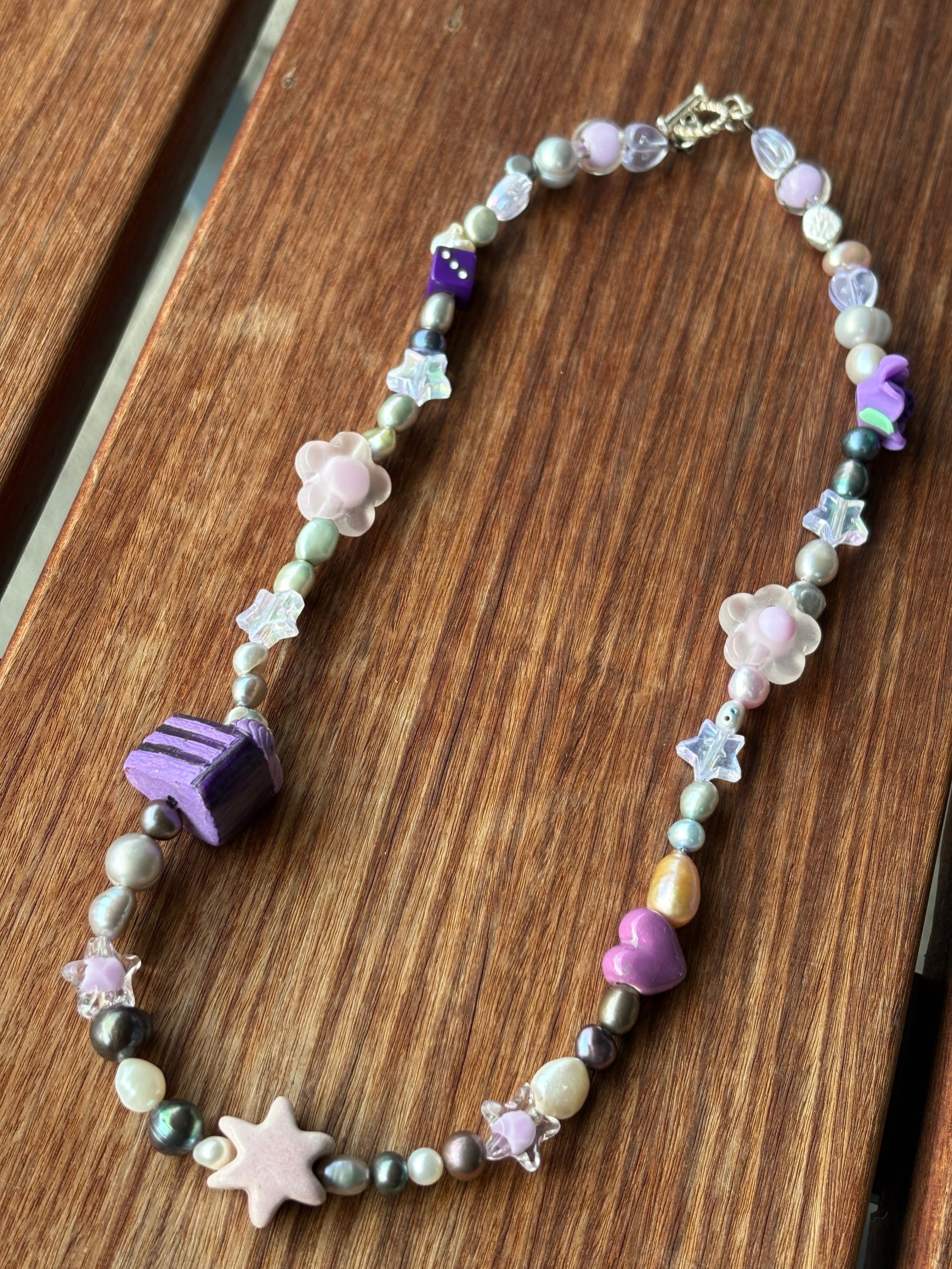 Purple Beaded Necklace