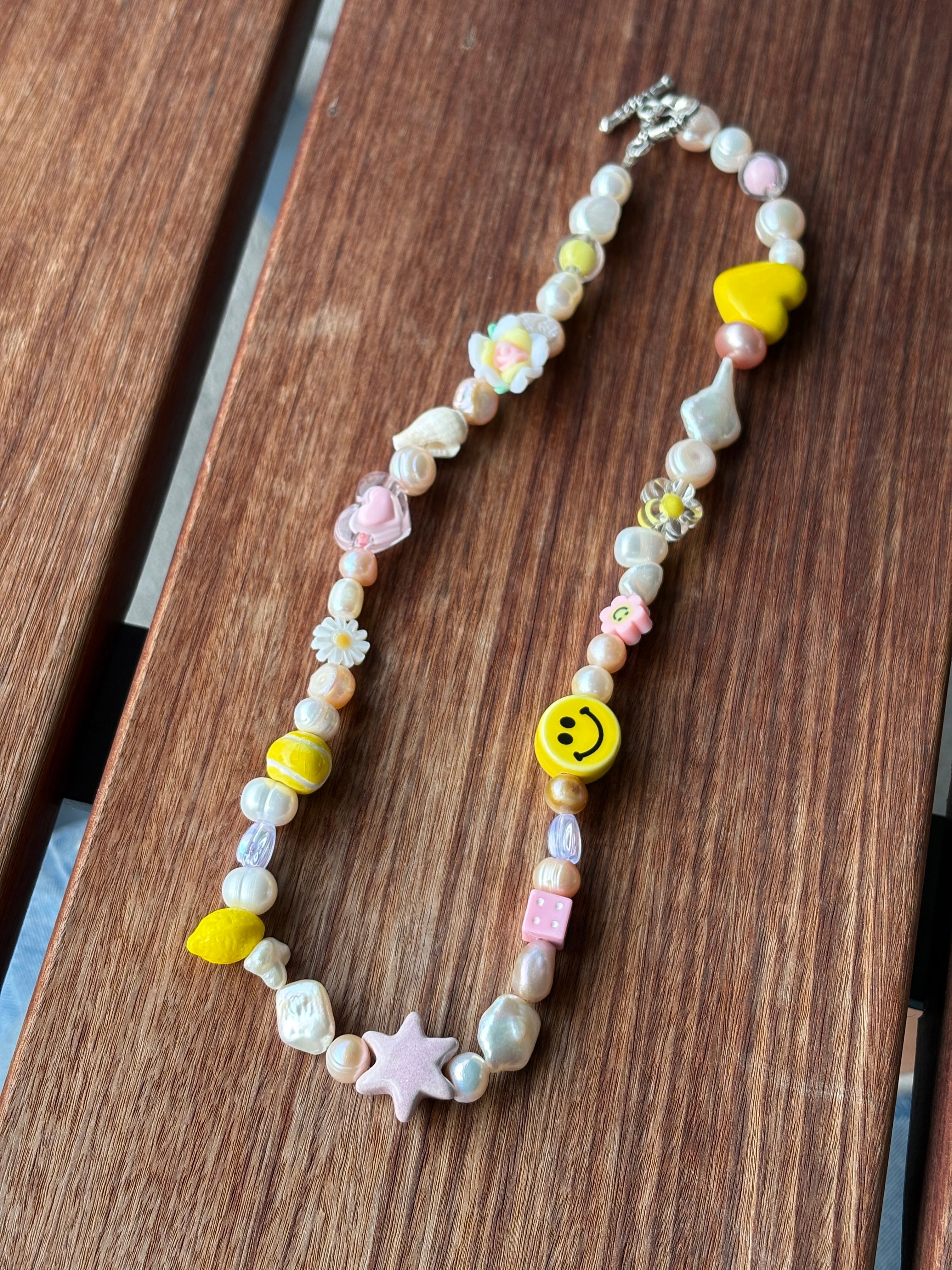 Smiley Beaded Necklace