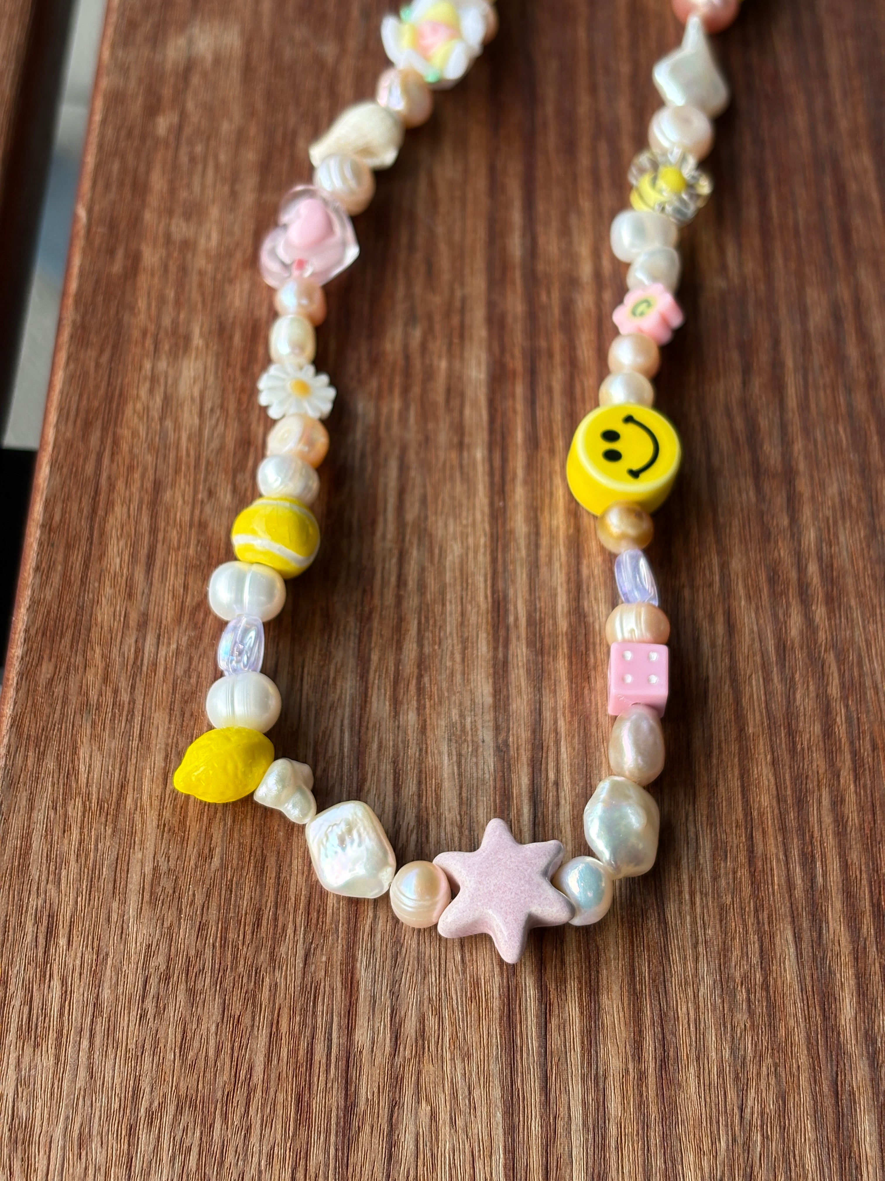 Smiley Beaded Necklace